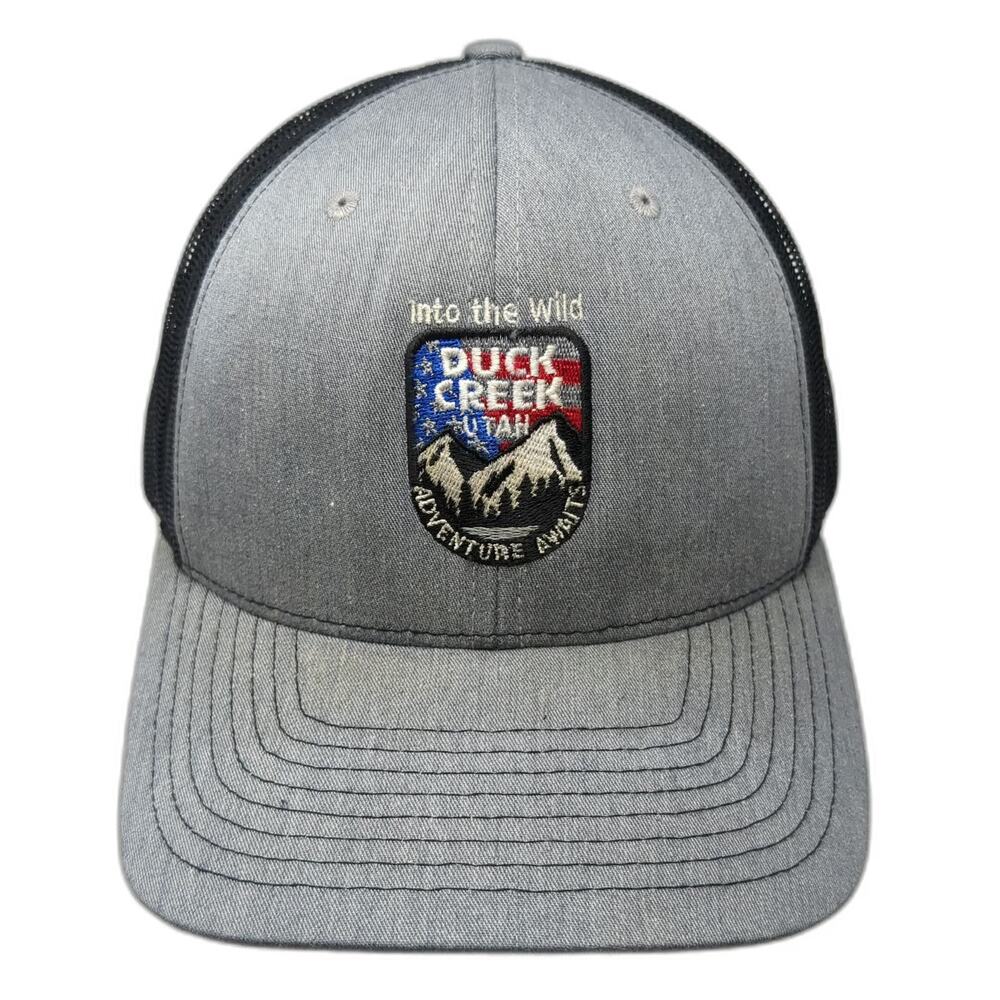 Richardson Trucker Hat Gray Black One Size Duck Creek Utah Adventure Awaits